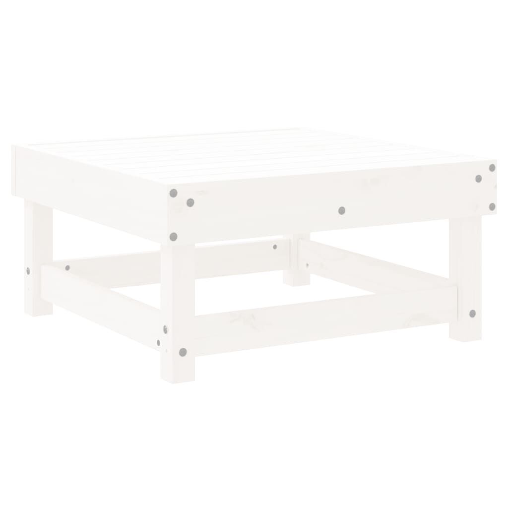 vidaXL Garden Footstool White Solid Wood Pine