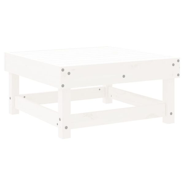 vidaXL Garden Footstool White Solid Wood Pine