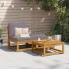 vidaXL 3 Piece Garden Lounge Set with Cushions Solid Wood Acacia