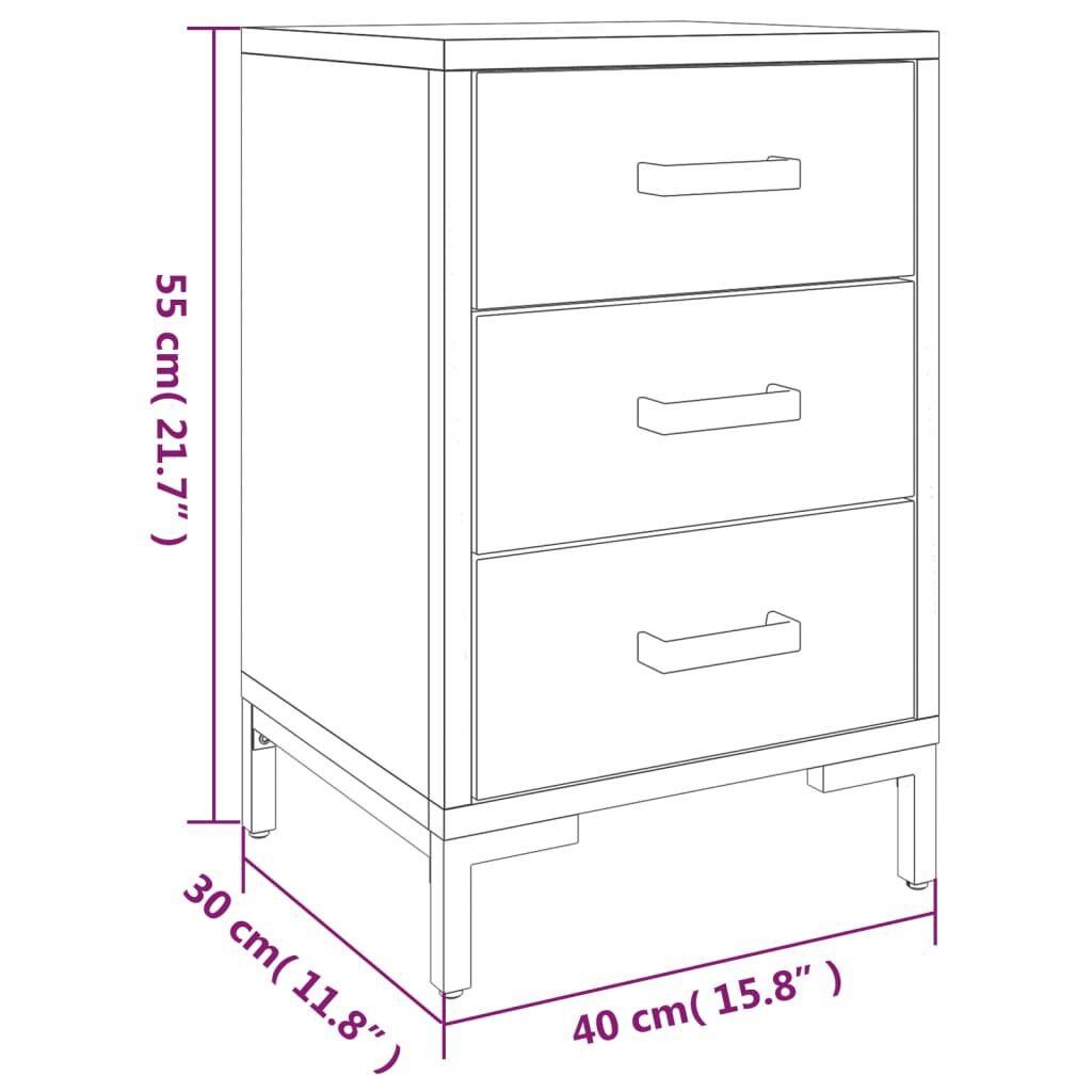 vidaXL Bedside Cabinets 2 pcs Black 40x30x55 cm Solid Wood Pine