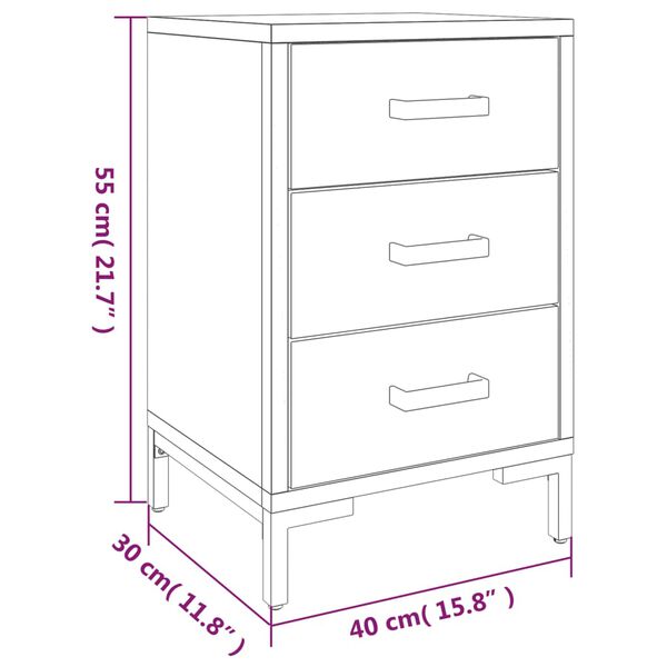 vidaXL Bedside Cabinets 2 pcs Black 40x30x55 cm Solid Wood Pine