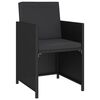 vidaXL 6 Piece Outdoor Dining Set with Cushions Poly Rattan Black