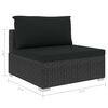 vidaXL 10 Piece Garden Lounge Set with Cushions Poly Rattan Black