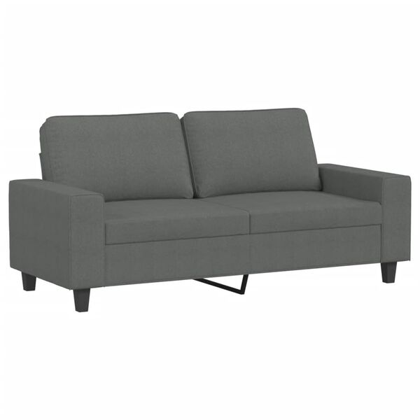 vidaXL 2 Piece Sofa Set Dark Grey Fabric
