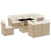 vidaXL 9 Piece Garden Sofa Set with Cushions Beige Poly Rattan