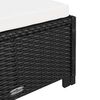 vidaXL Sun Lounger with Cream White Cushion Poly Rattan Black