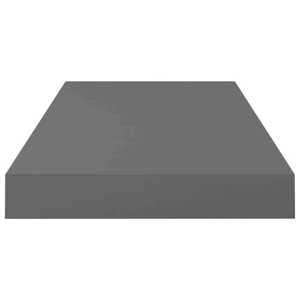 vidaXL Floating Wall Shelves 4 pcs High Gloss Grey 50x23x3.8 cm MDF
