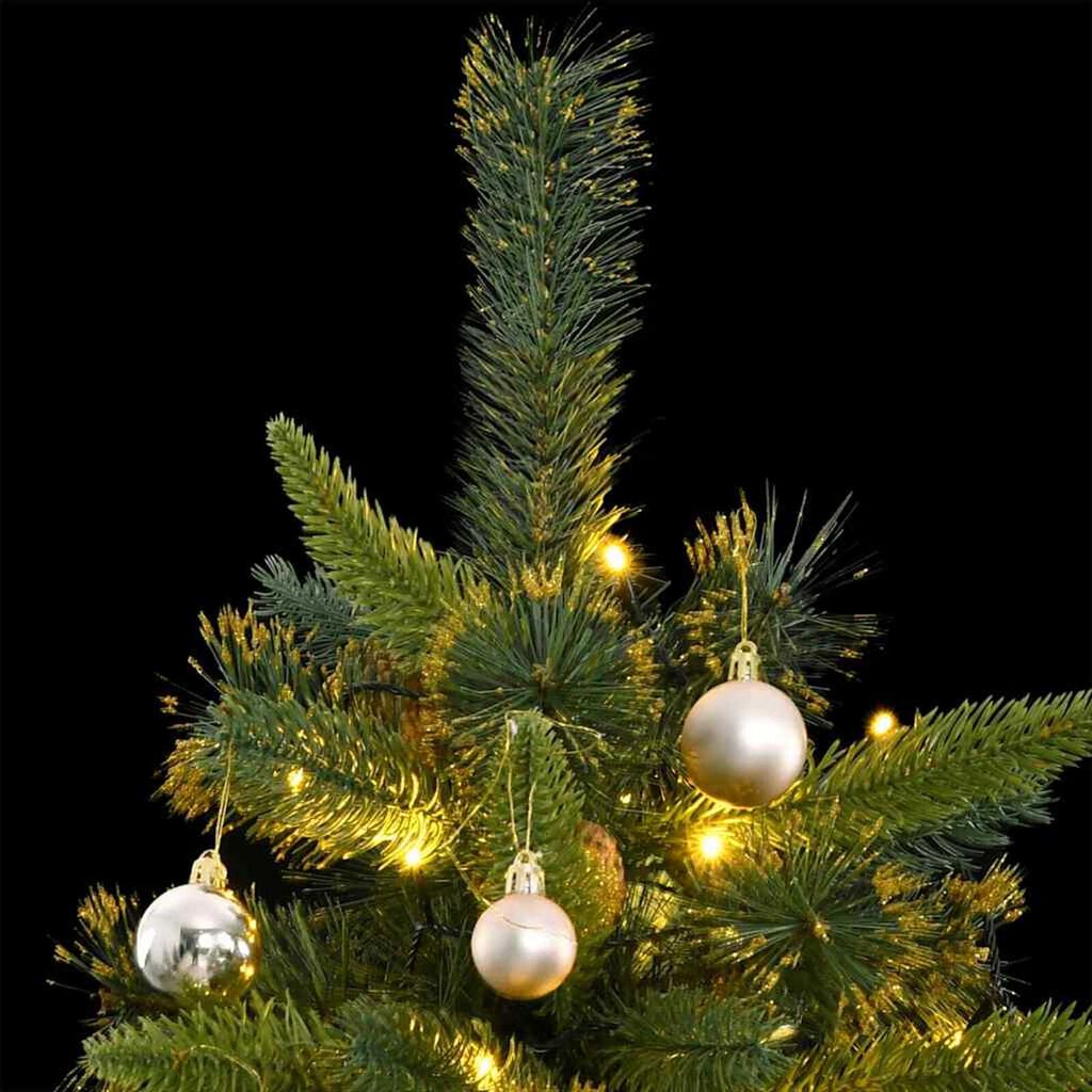 vidaXL Artificial Hinged Christmas Tree 300 LEDs & Ball Set 240 cm