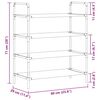 vidaXL Shoe Rack with 4 Shelves Metal and Non-woven Fabric Silver