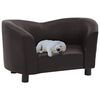 vidaXL Dog Sofa Brown 67x41x39 cm Faux Leather
