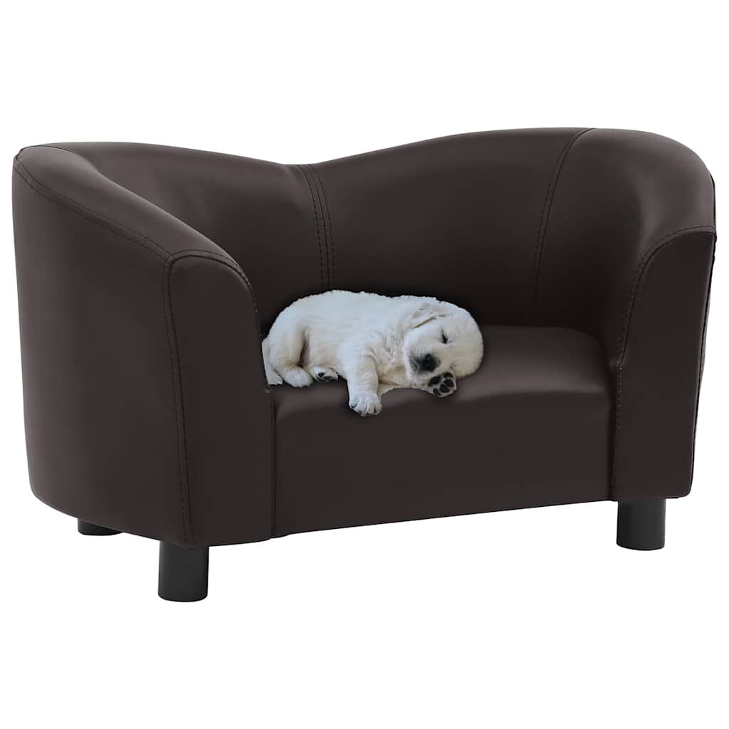 vidaXL Dog Sofa Brown 67x41x39 cm Faux Leather