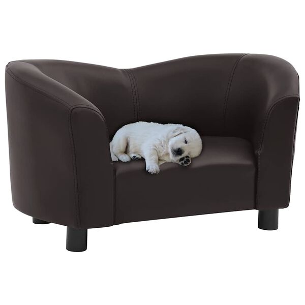 vidaXL Dog Sofa Brown 67x41x39 cm Faux Leather
