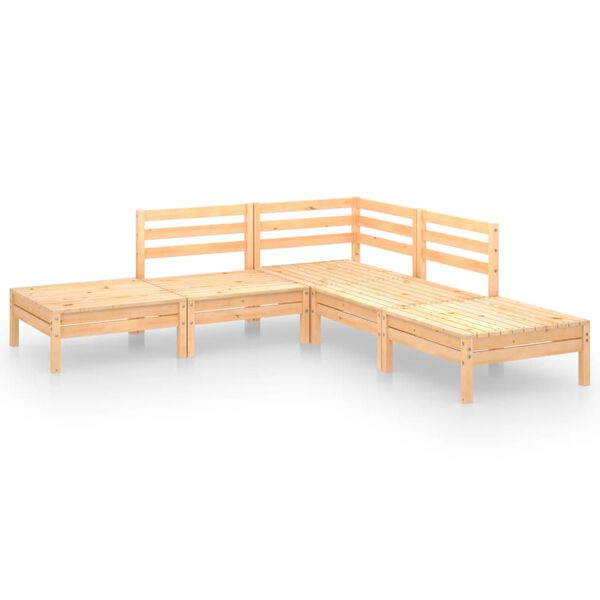 vidaXL 5 Piece Garden Lounge Set Solid Pinewood