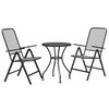 vidaXL 3 Piece Garden Dining Set Expanded Metal Mesh Anthracite