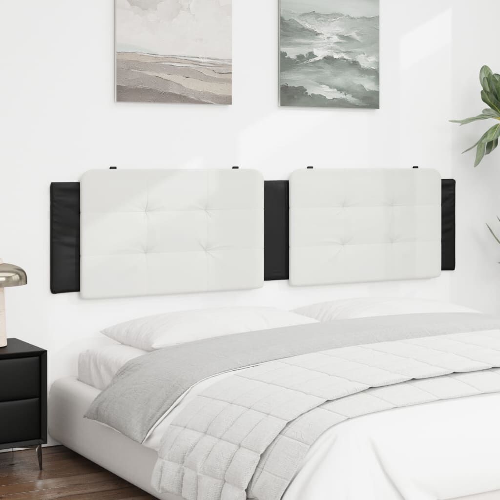 vidaXL Headboard Cushion "Zadar" White and Black 193 cm Faux Leather