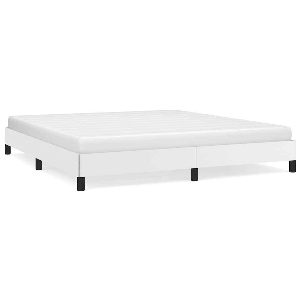 vidaXL Bed Frame without Mattress White California King Faux Leather