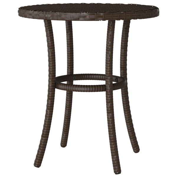 vidaXL 3 Piece Bistro Set with Cushions Brown Poly Rattan