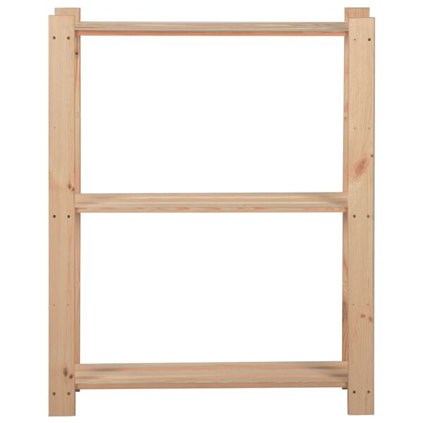 vidaXL 3-Tier Storage Rack 60x28.5x90 cm Solid Pinewood