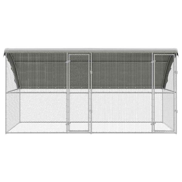 vidaXL Chicken Cage 2 pcs Silver 400 x 200 x 198.5 cm Galvanised Steel