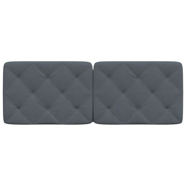 vidaXL Headboard Cushion Dark Grey 137 cm Double Velvet