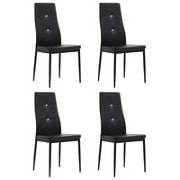 vidaXL Dining Chairs 4 pcs Black Faux Leather(US only)