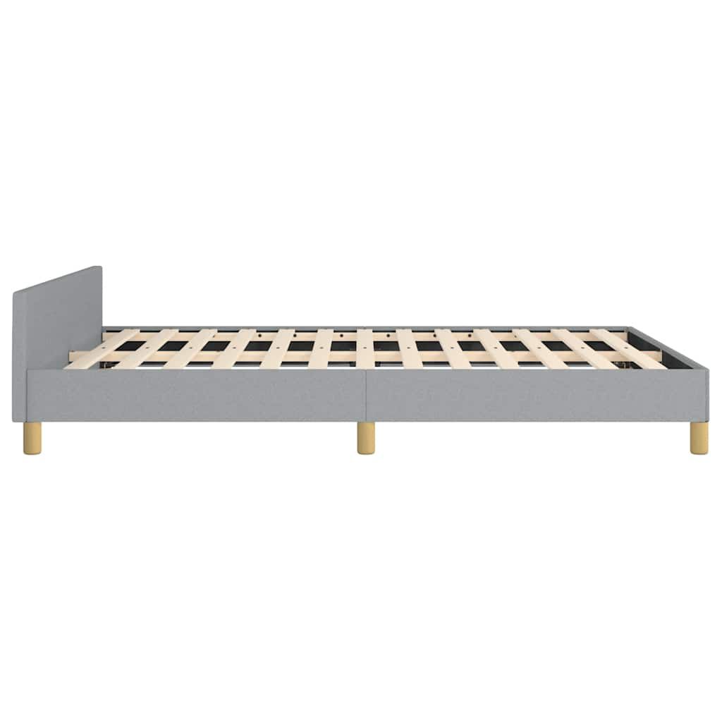 vidaXL Bed Frame without Mattress Light Grey Queen Fabric