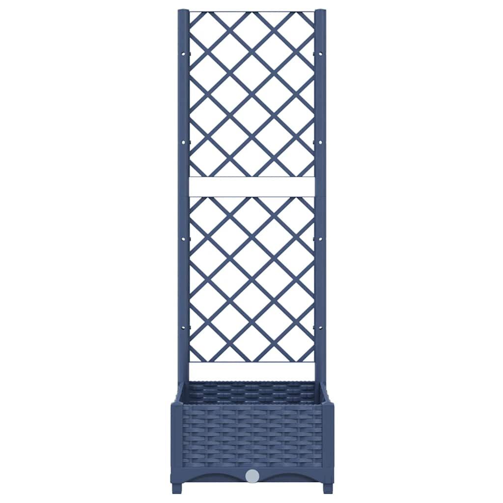 vidaXL Garden Planter with Trellis Blue Grey 40x40x121.5 cm PP