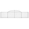 vidaXL Arched Gabion Basket 300x50x60/80 cm Galvanised Iron