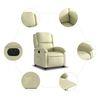 vidaXL Electric Stand up Recliner Chair Cream Real Leather