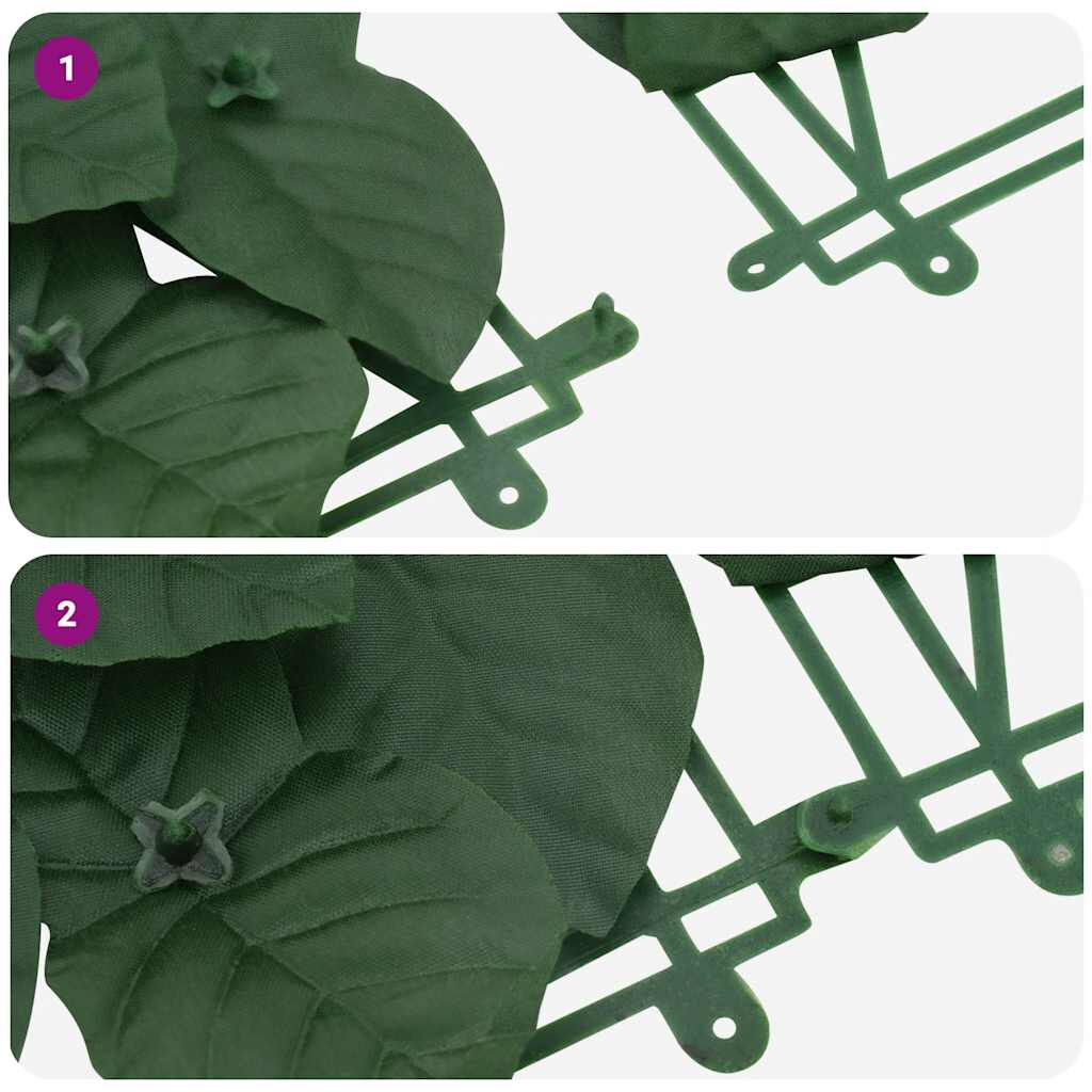 vidaXL Balcony Screen with Dark Green Leaves 300x100 cm