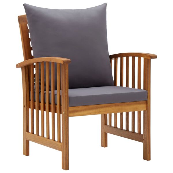 vidaXL Garden Chairs with Cushions 2 pcs Solid Acacia Wood