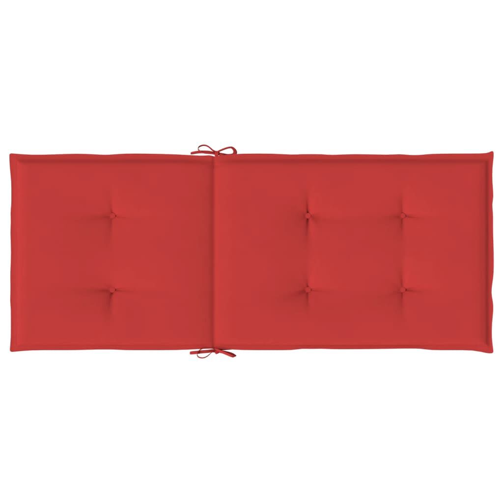 vidaXL Garden Highback Chair Cushions 2 pcs Red 120x50x3 cm Fabric