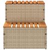 vidaXL Hot Tub Step Beige 50x50x50.5 cm Poly Rattan and Solid Acacia