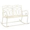 vidaXL Garden Bench 104 cm Iron Antique White
