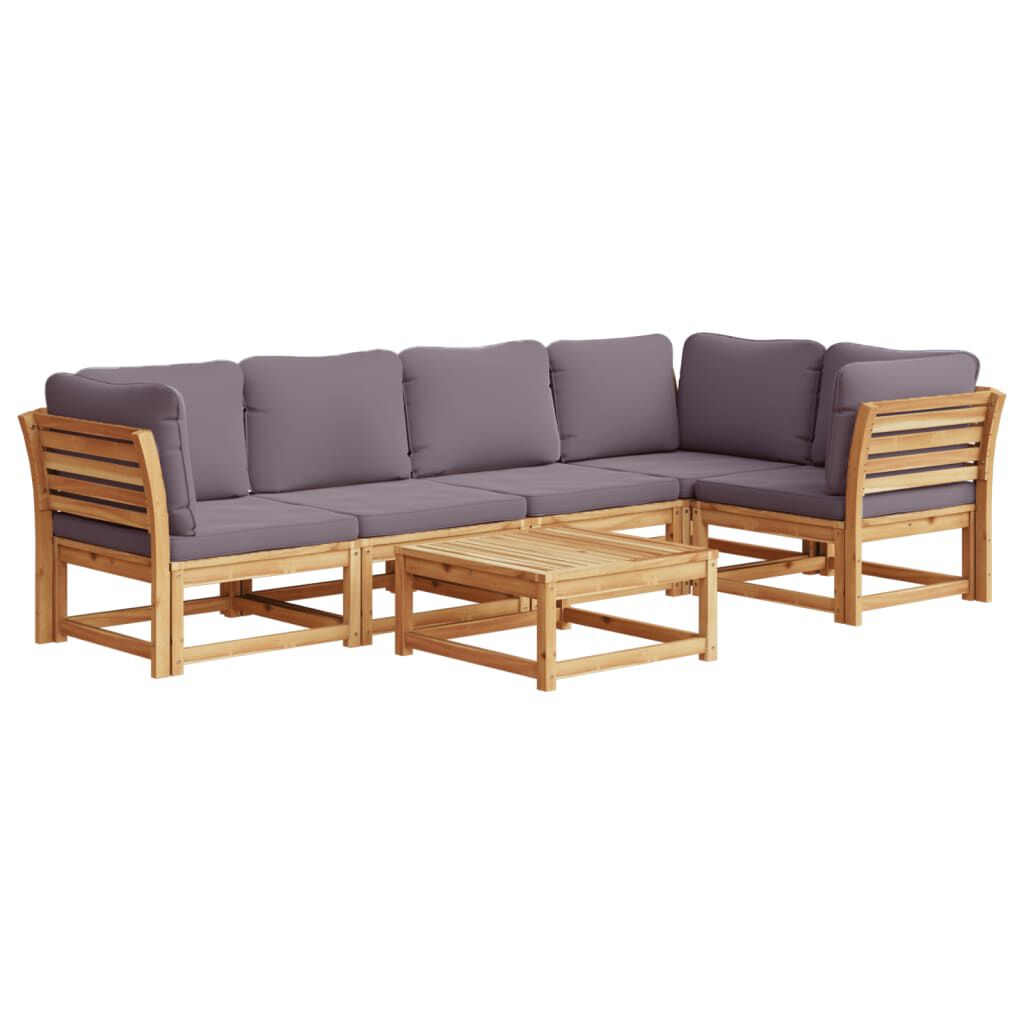 vidaXL 6 Piece Garden Lounge Set with Cushions Solid Wood Acacia