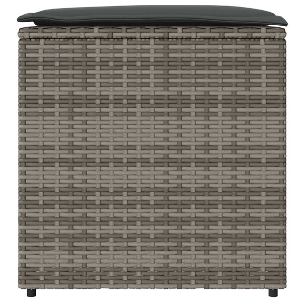 vidaXL Outdoor Storage Box Grey and Dark Grey Rattan Large Storage