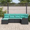 vidaXL Garden Sofa Set Black Poly Rattan