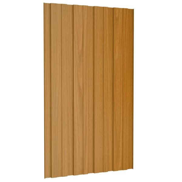 vidaXL Roof Panels 12 pcs Galvanised Steel Light Wood 80x45 cm