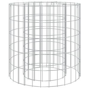 vidaXL Gabion Fire Pit &Oslash; 50 cm Galvanised Iron