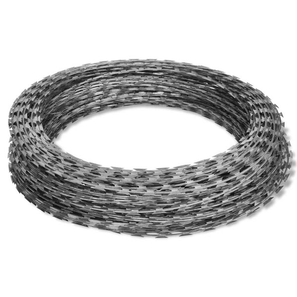 vidaXL Razor Wires Helical Wire Rolls 2 pcs Galvanized Steel 100 m