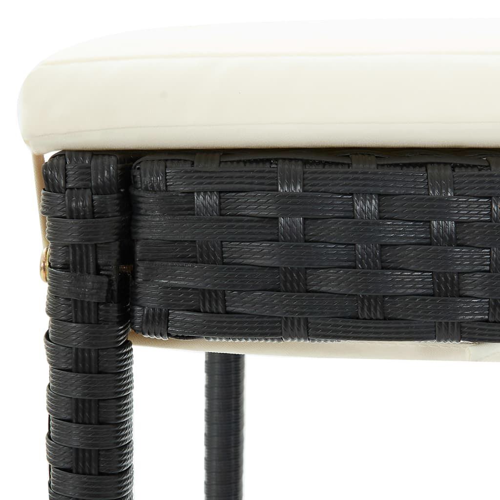 vidaXL 5 Piece Garden Bar Set with Cushions Poly Rattan Black