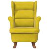 vidaXL Rocking Chair Wingback Yellow Velvet and Solid Wood