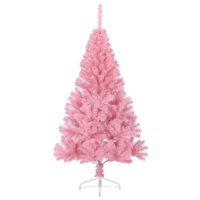 vidaXL Artificial Half Christmas Tree with Stand Pink 150 cm PVC