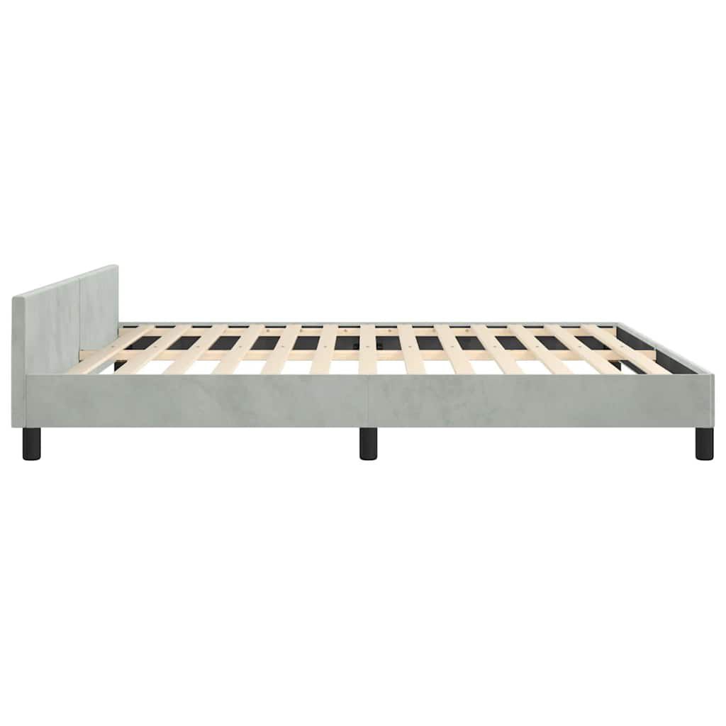 vidaXL Bed Frame without Mattress Light Grey 183x213 cm Velvet
