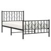 vidaXL Metal Bed Frame without Mattress with Footboard Black 100x200cm