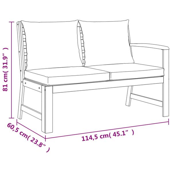 vidaXL 7 Piece Garden Dining Set with Cushions Solid Wood Acacia