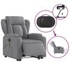 vidaXL Electric Stand up Massage Recliner Chair Light Grey Fabric