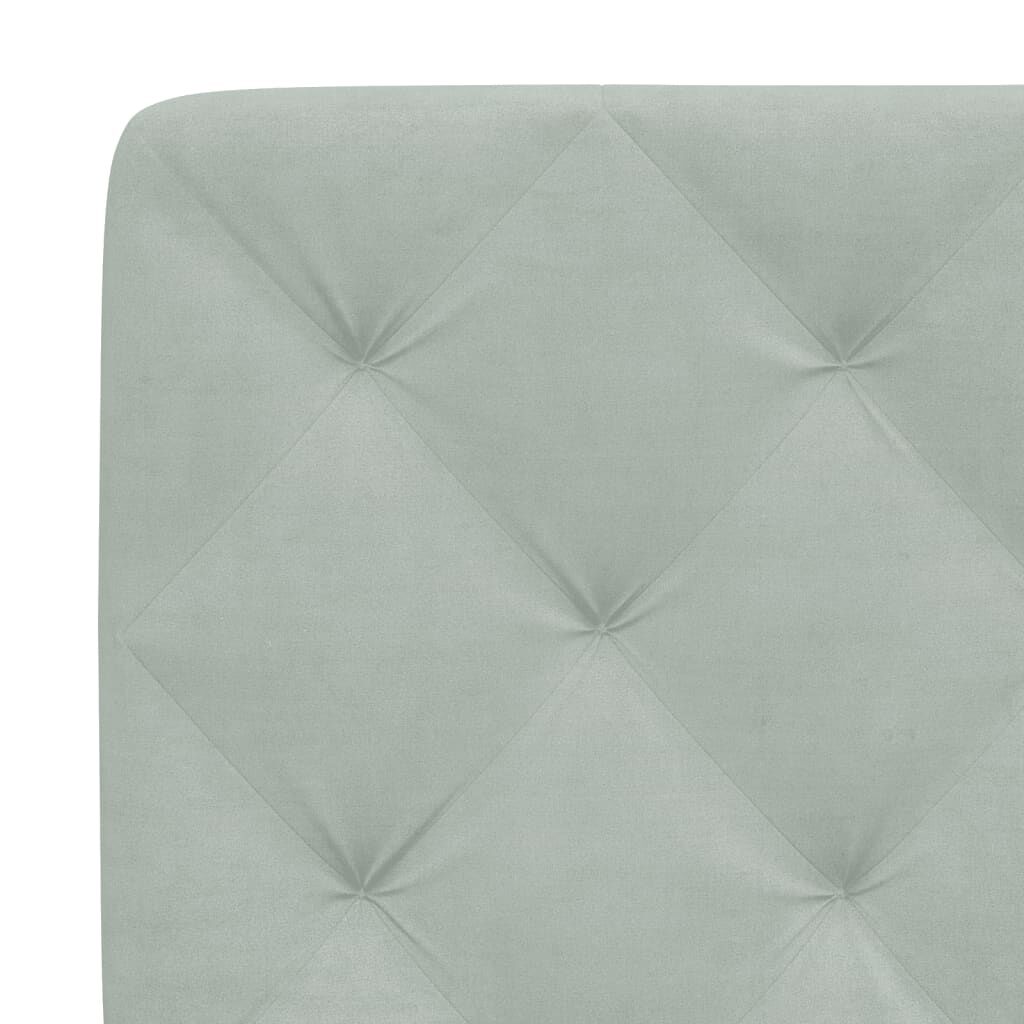 vidaXL Bed Frame without Mattress Light Grey 193x203 cm Velvet