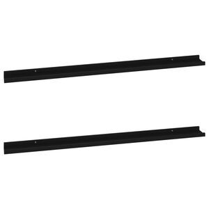 vidaXL Wall Shelves 2 pcs Black 115x9x3 cm