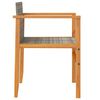 vidaXL Garden Chairs 2 pcs Grey Poly Rattan&Solid Wood
